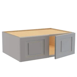 Home Decorators Collection Grayson 33 in. W x 24 in. D x 12 in. H Assembled Plywood Wall Bridge Kitchen Cabinet in Pearl Gray with Soft Close