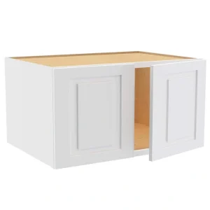 Home Decorators Collection Grayson 33 in. W x 24 in. D x 18 in. H Assembled Plywood Wall Bridge Kitchen Cabinet in Pacific White with Soft Close