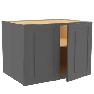 Home Decorators Collection Grayson 33 in. W x 24 in. D x 24 in. H Assembled Plywood Wall Bridge Kitchen Cabinet in Deep Onyx with Soft Close