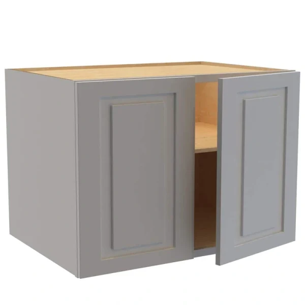 Home Decorators Collection Grayson 33 in. W x 24 in. D x 24 in. H Assembled Plywood Wall Bridge Kitchen Cabinet in Pearl Gray with Soft Close