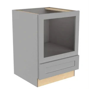 Home Decorators Collection Newport 30 in. W x 24 in. D x 34.5 in. H Assembled Plywood Microwave Base Kitchen Cabinet in Pearl Gray with Soft Close
