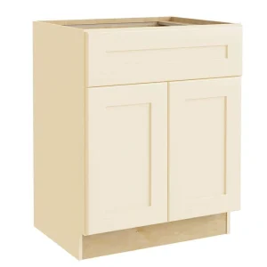 Home Decorators Collection Newport 30 in. W x 24 in. D x 34.5 in. H Assembled Plywood Sink Base Kitchen Cabinet in Blended Cream with Soft Close