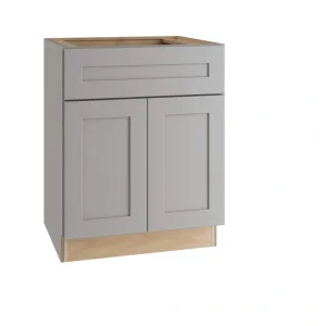 Home Decorators Collection Newport 30 in. W x 24 in. D x 34.5 in. H Assembled Plywood Sink Base Kitchen Cabinet in Pearl Gray with Soft Close