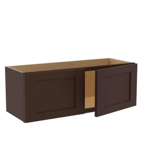 Home Decorators Collection Newport 33 in. W x 12 in. D x 12 in. H Assembled Plywood Wall Bridge Kitchen Cabinet in Manganite with Soft Close
