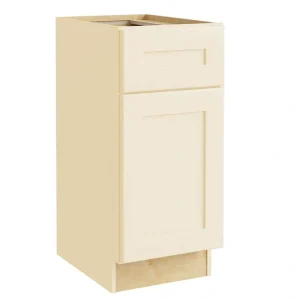 Home Decorators Collection Newport Cream Painted Plywood Shaker Assembled Sink Base Kitchen Cabinet Soft Close Left 21 in W x 21 in D x 34.5 in H