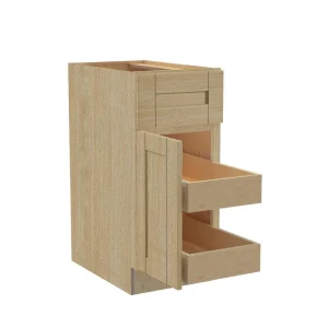 Home Decorators Collection Washington 12 in. W x 24 in. D x 34.5 in. H Assembled Plywood Base Kitchen Cabinet in Oak with Soft Close Door LH