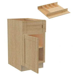 Home Decorators Collection Washington 18 in. W x 24 in. D x 34.5 in. H Assembled Plywood Base Kitchen Cabinet in Oak with Soft Close Door LH T726931880