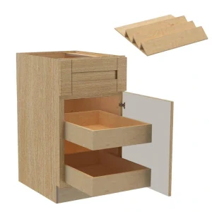 Home Decorators Collection Washington 18 in. W x 24 in. D x 34.5 in. H Assembled Plywood Base Kitchen Cabinet in Oak with Soft Close Door RH T726932971