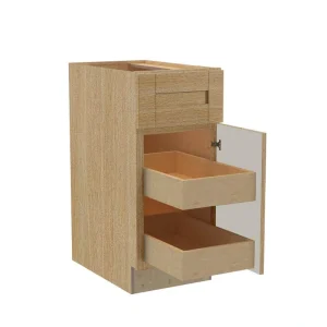 Home Decorators Collection Washington 18 in. W x 24 in. D x 34.5 in. H Assembled Plywood Base Kitchen Cabinet in Oak with Soft Close Door RH T726933010