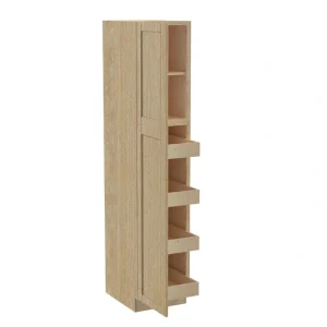 Home Decorators Collection Washington 18 in. W x 24 in. D x 84 in. H Assembled Plywood Pantry Kitchen Cabinet in Vanguard Oak with 4ROT Soft Close