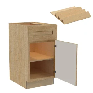 Home Decorators Collection Washington 21 in. W x 24 in. D x 34.5 in. H Assembled Plywood Base Kitchen Cabinet in Oak with Soft Close Door RH T726932335