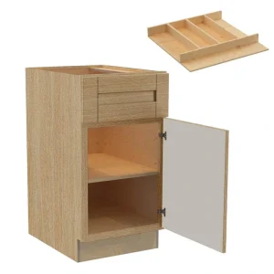 Home Decorators Collection Washington 21 in. W x 24 in. D x 34.5 in. H Assembled Plywood Base Kitchen Cabinet in Oak with Soft Close Door RH T726932334