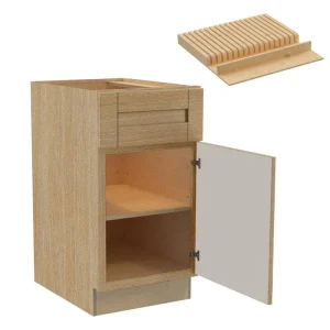 Home Decorators Collection Washington 21 in. W x 24 in. D x 34.5 in. H Assembled Plywood Base Kitchen Cabinet in Oak with Soft Close Door RH T726932629