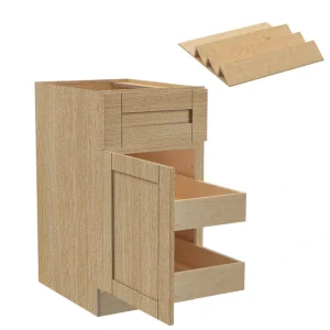 Home Decorators Collection Washington 21 in. W x 24 in. D x 34.5 in. H Assembled Plywood Base Kitchen Cabinet in Oak with Soft Close Door LH T726932974