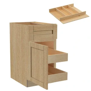 Home Decorators Collection Washington 21 in. W x 24 in. D x 34.5 in. H Assembled Plywood Base Kitchen Cabinet in Oak with Soft Close Door LH T726932969