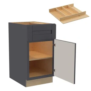 Home Decorators Collection Washington 21 in. W x 24 in. D x 34.5 in. H Assembled Plywood Base Kitchen Cabinet in Onyx with Soft Close Door RH T726932336