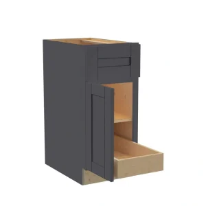 Home Decorators Collection Washington 21 in. W x 24 in. D x 34.5 in. H Assembled Plywood Base Kitchen Cabinet in Onyx with Soft Close Door LH T726932638