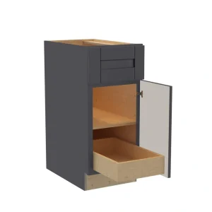 Home Decorators Collection Washington 21 in. W x 24 in. D x 34.5 in. H Assembled Plywood Base Kitchen Cabinet in Onyx with Soft Close Door RH T726932637