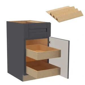 Home Decorators Collection Washington 21 in. W x 24 in. D x 34.5 in. H Assembled Plywood Base Kitchen Cabinet in Onyx with Soft Close Door RH T726932984