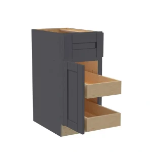 Home Decorators Collection Washington 21 in. W x 24 in. D x 34.5 in. H Assembled Plywood Base Kitchen Cabinet in Onyx with Soft Close Door LH T726933018