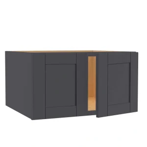 Home Decorators Collection Washington 24 in. W x 12 in. D x 36 in. H Assembled Plywood Wall Blind Kitchen Cabinet in Valiant Onyx with Soft Close T726928833