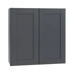 Home Decorators Collection Washington 24 in. W x 12 in. D x 42 in. H Assembled Plywood Wall Kitchen Cabinet in Valiant Onyx with Soft Close Doors
