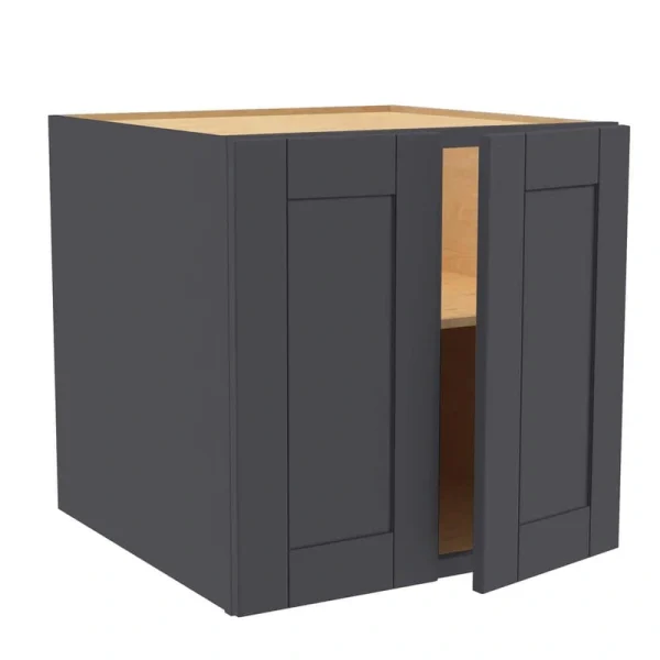 Home Decorators Collection Washington 24 in. W x 24 in. D x 24 in. H Assembled Plywood Wall Kitchen Cabinet in Valiant Onyx with Soft Close Doors