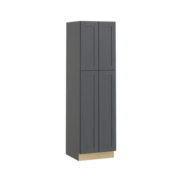 Home Decorators Collection Washington 24 in. W x 24 in. D x 84 in. H Assembled Plywood Pantry Kitchen Cabinet in Onyx with Soft Close