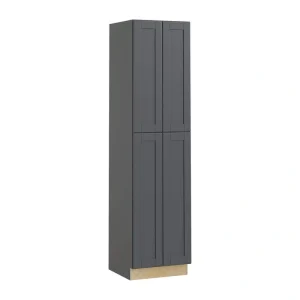 Home Decorators Collection Washington 24 in. W x 24 in. D x 96 in. H Assembled Plywood Pantry Kitchen Cabinet in Onyx with Soft Close