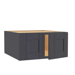 Home Decorators Collection Washington 27 in. W x 12 in. D x 18 in. H Assembled Plywood Wall Kitchen Cabinet in Valiant Onyx with Soft Close Doors T726927660