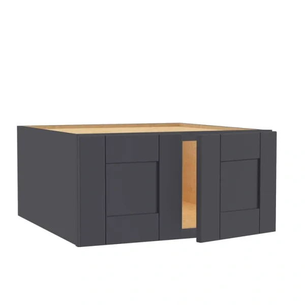 Home Decorators Collection Washington 27 in. W x 12 in. D x 18 in. H Assembled Plywood Wall Kitchen Cabinet in Valiant Onyx with Soft Close Doors T726927660