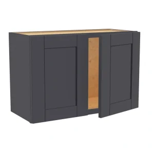 Home Decorators Collection Washington 27 in. W x 12 in. D x 18 in. H Assembled Plywood Wall Kitchen Cabinet in Valiant Onyx with Soft Close Doors T726927751