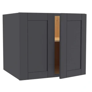 Home Decorators Collection Washington 27 in. W x 24 in. D x 24 in. H Assembled Plywood Wall Kitchen Cabinet in Valiant Onyx with Soft Close Doors