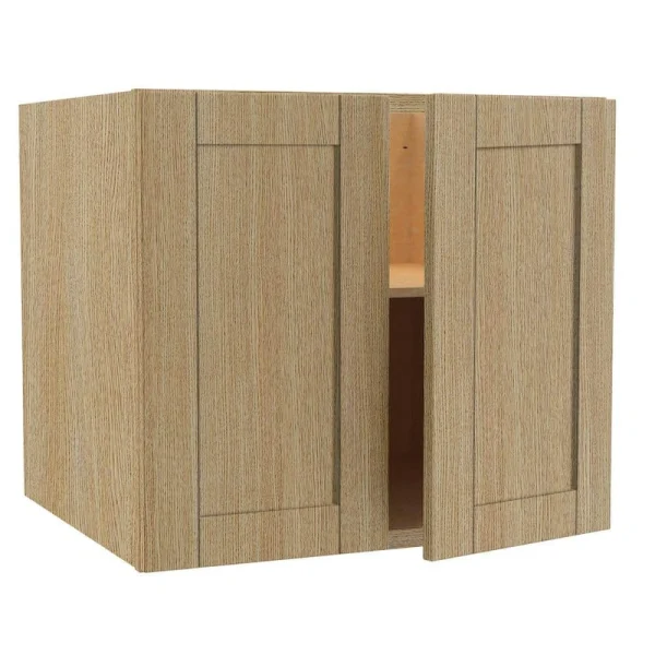 Home Decorators Collection Washington 27 in. W x 24 in. D x 24 in. H Assembled Plywood Wall Kitchen Cabinet in Vanguard Oak with Soft Close