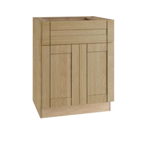 Home Decorators Collection Washington 27 in. W x 24 in. D x 34.5 in. H Assembled Plywood Base Kitchen Cabinet in Oak with Soft Close Doors T726932332