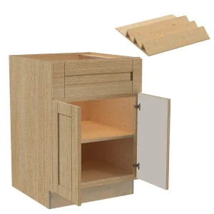 Home Decorators Collection Washington 27 in. W x 24 in. D x 34.5 in. H Assembled Plywood Base Kitchen Cabinet in Oak with Soft Close Doors T726932609