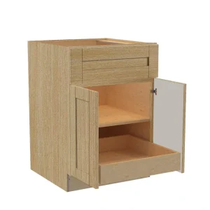 Home Decorators Collection Washington 27 in. W x 24 in. D x 34.5 in. H Assembled Plywood Base Kitchen Cabinet in Oak with Soft Close Doors T726933009