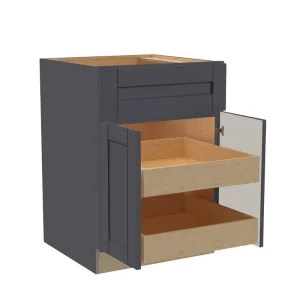 Home Decorators Collection Washington 27 in. W x 24 in. D x 34.5 in. H Assembled Plywood Base Kitchen Cabinet in Onyx with Soft Close Doors T726933467