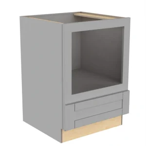 Home Decorators Collection Washington 30 in. W. x 24 in. D x 34.5 in. H in Gray Thermofoil Plywood Assembled Drawer Base Microwave Kitchen Cabinet