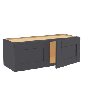 Home Decorators Collection Washington 33 in. W x 12 in. D x 12 in. H Assembled Plywood Wall Kitchen Cabinet in Valiant Onyx with Soft Close Doors