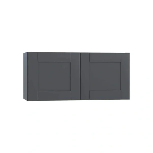 Home Decorators Collection Washington 33 in. W x 24 in. D x 12 in. H Assembled Plywood Wall Kitchen Cabinet in Valiant Onyx with Soft Close Doors