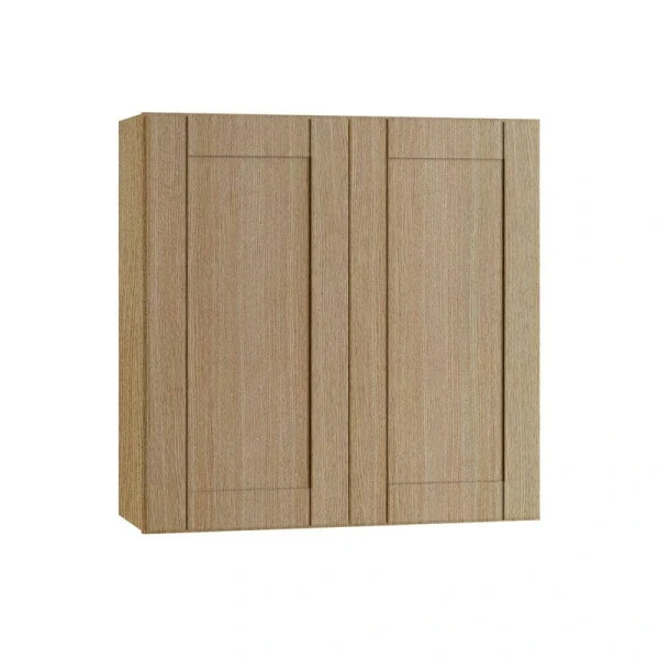 Home Decorators Collection Washington 36 in. W x 12 in. D x 42 in. H Assembled Plywood Wall Kitchen Cabinet in Vanguard Oak with Soft Close Doors