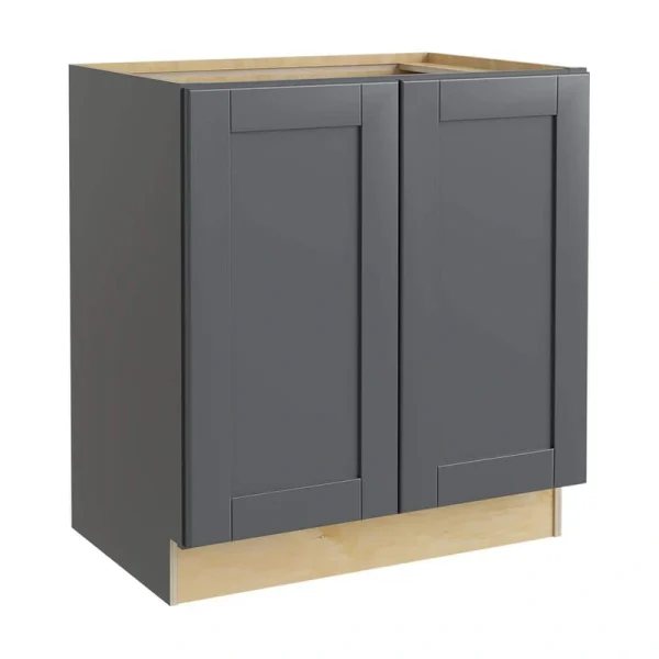 Home Decorators Collection Washington 36 in. W x 24 in. D x 34.5 in. H Assembled Plywood Base Kitchen Cabinet in Onyx with Soft Close Doors T726932333