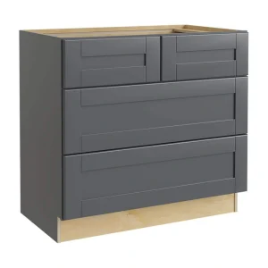 Home Decorators Collection Washington 36 in. W x 24 in. D x 34.5 in. H Assembled Plywood Base Kitchen Cabinet in Onyx with Soft Close Door
