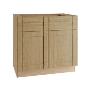 Home Decorators Collection Washington 36 in. W x 24 in. D x 34.5 in. H Assembled Plywood Sink Base Kitchen Cabinet in Oak with Soft Close Doors