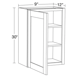 Home Decorators Collection Washington 9 in. W x 12 in. D x 30 in. H Assembled Plywood Wall Kitchen Cabinet in Valiant Onyx with Soft Close Door