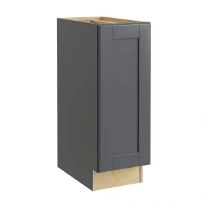 Home Decorators Collection Washington 9 in. W x 24 in. D x 34.5 in. H Assembled Plywood Base Kitchen Cabinet in Onyx with Soft Close Door LH