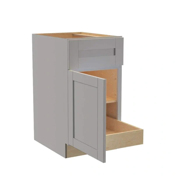 Home Decorators Collection Washington Veiled Gray Plywood Shaker Assembled Base Kitchen Cabinet FH 1 ROT Sft Cls Left 18 in W x 24 in D x 34.5 in H