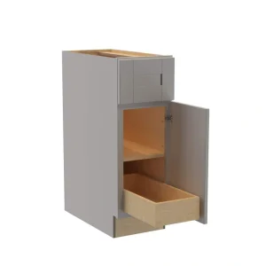 Home Decorators Collection Washington Veiled Gray Plywood Shaker Assembled Base Kitchen Cabinet FH 1 ROT Sft Cls R 12 in W x 24 in D x 34.5 in H