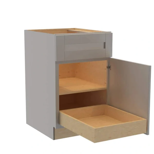 Home Decorators Collection Washington Veiled Gray Plywood Shaker Assembled Base Kitchen Cabinet FH 1 ROT Sft Cls R 21 in W x 24 in D x 34.5 in H